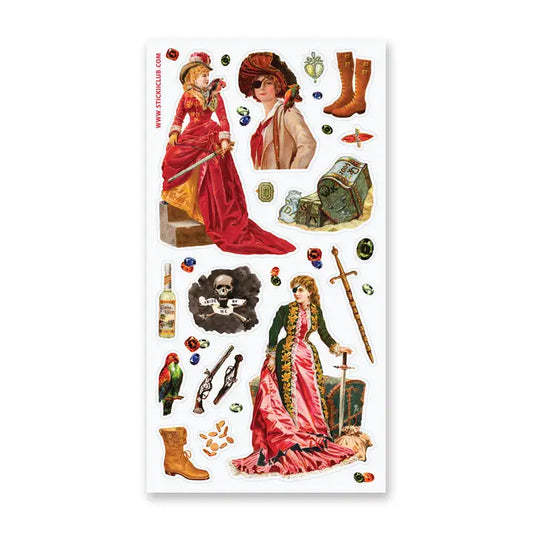 VICTORIAN PIRATE LADIES STICKER SHEET