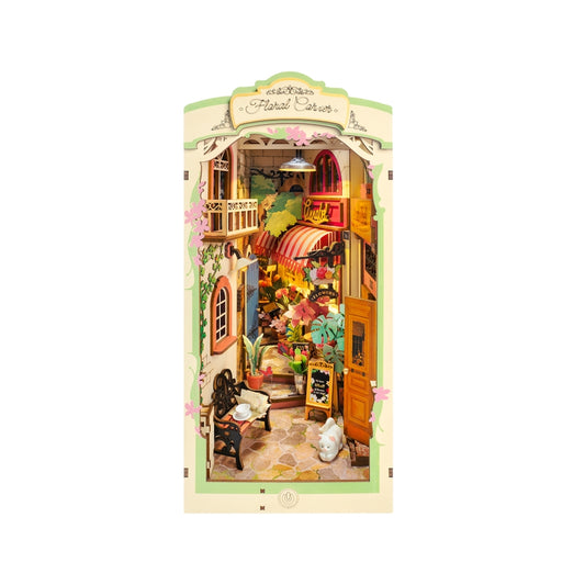 FLORAL CORNER 3-D WOODEN MINIATURE BOOK NOOK KIT