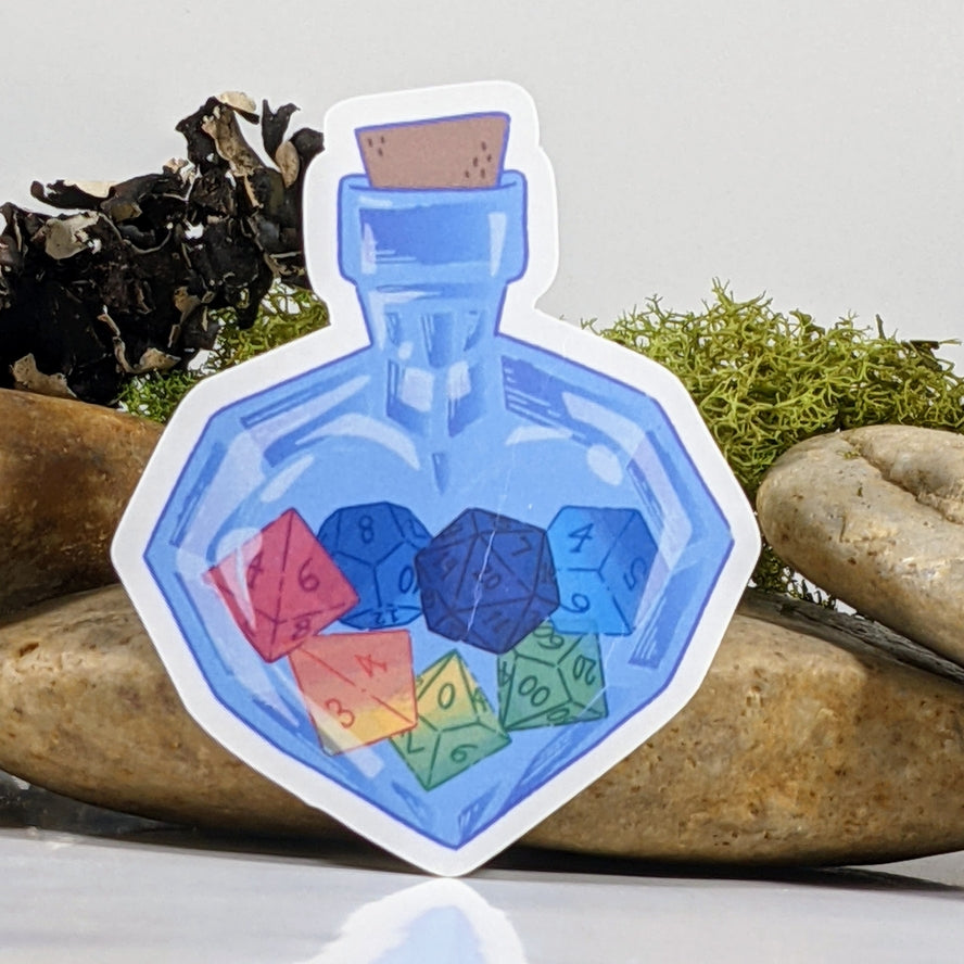 POLYHEDRAL DICE POTION STICKER