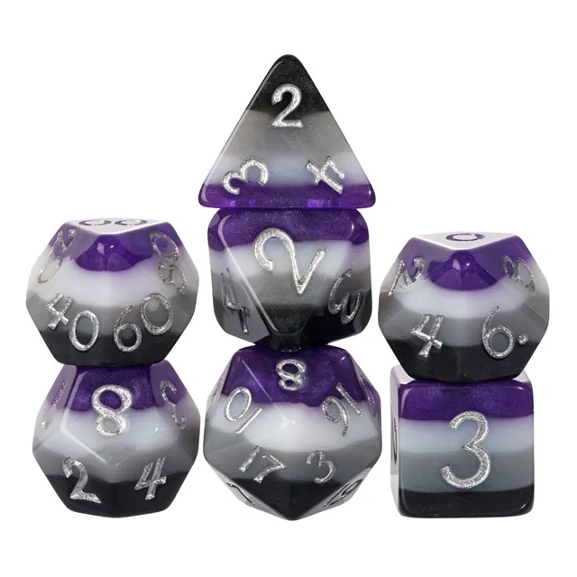 ASEXUAL PRIDE DICE POLY SET (7)