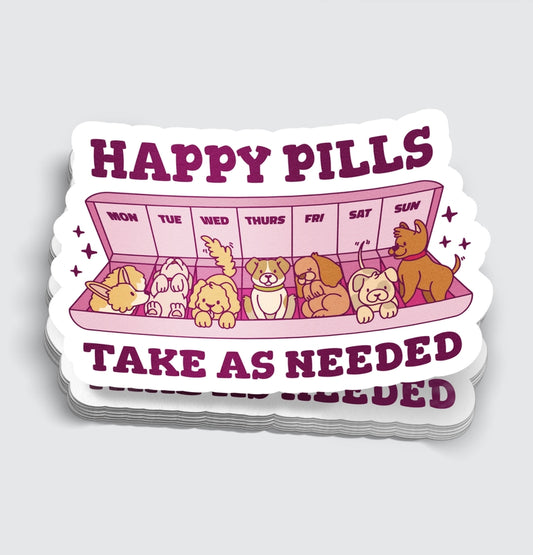 DOG HAPPY PILLS STICKER