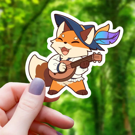 BARD CLASS RED FOX RPG STICKER