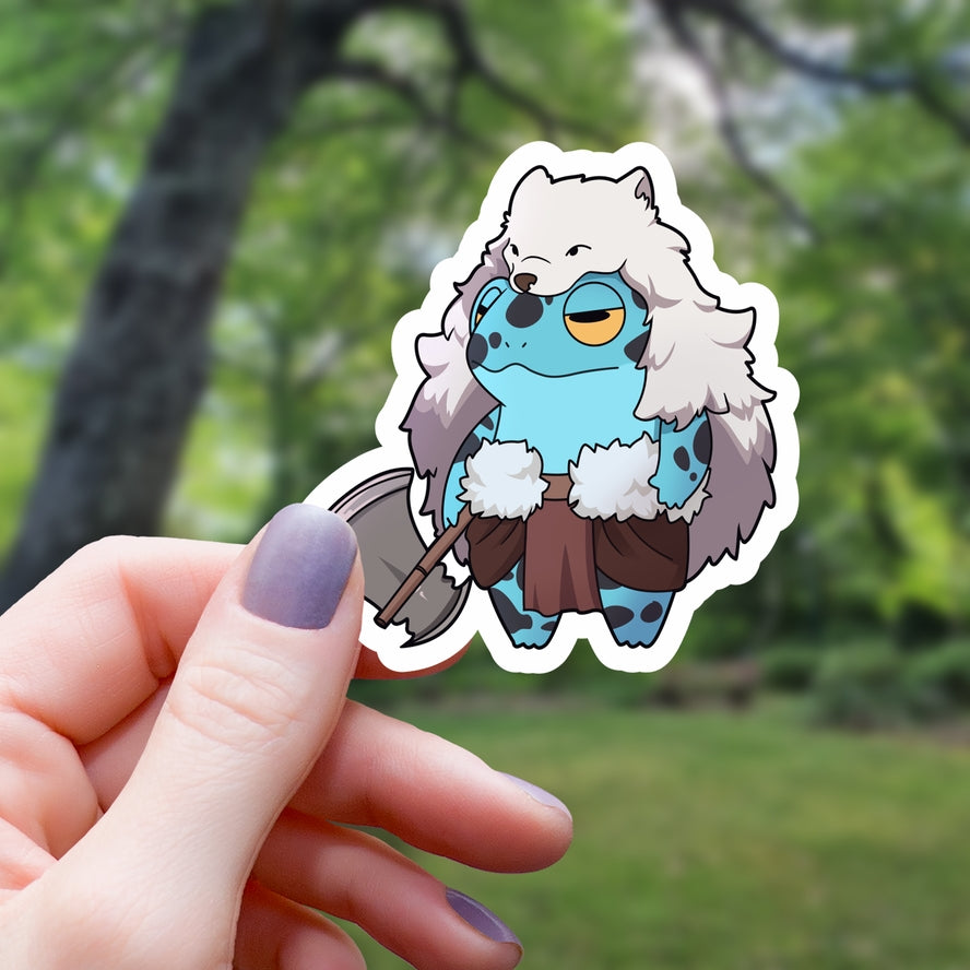 BARBARIAN BLUE FROG RPG STICKER