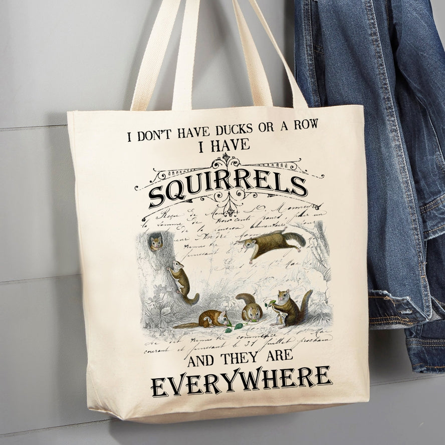 SQUIRRELS EVERYWHERE CANVAS TOTE BAG