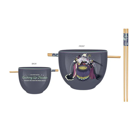 DISNEY VILLAINS COOKING UP TROUBLE URSULA BOWL AND CHOPSTICKS SET