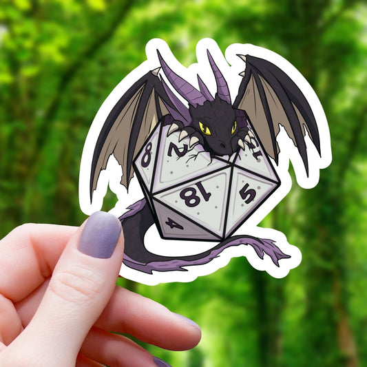 BLACK DRAGON D20 STICKER