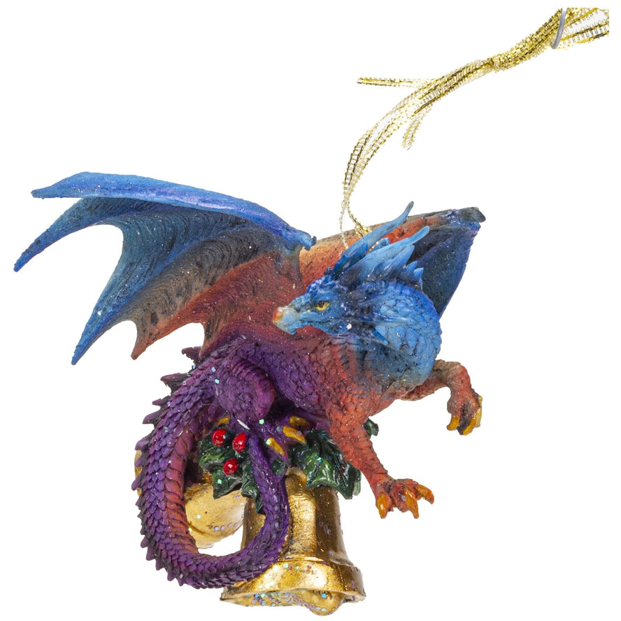 HOLIDAY DRAGON WITH BELLS ORNAMENT