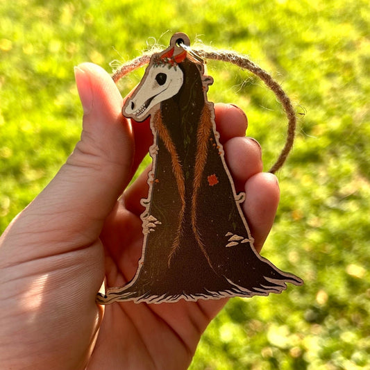 MARI LWYD WOODEN HOLIDAY ORNAMENT