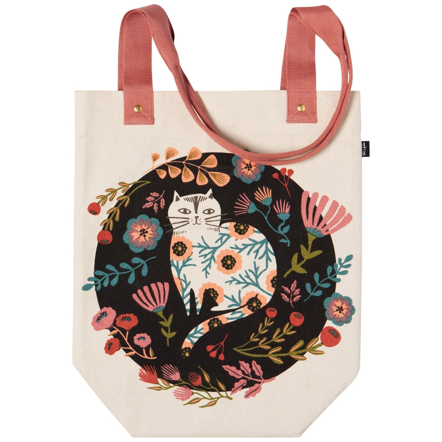 CAT BLOOM CANVAS TOTE BAG BY DANICA STUDIO