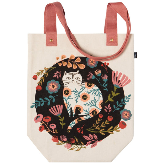 CAT BLOOM CANVAS TOTE BAG BY DANICA STUDIO