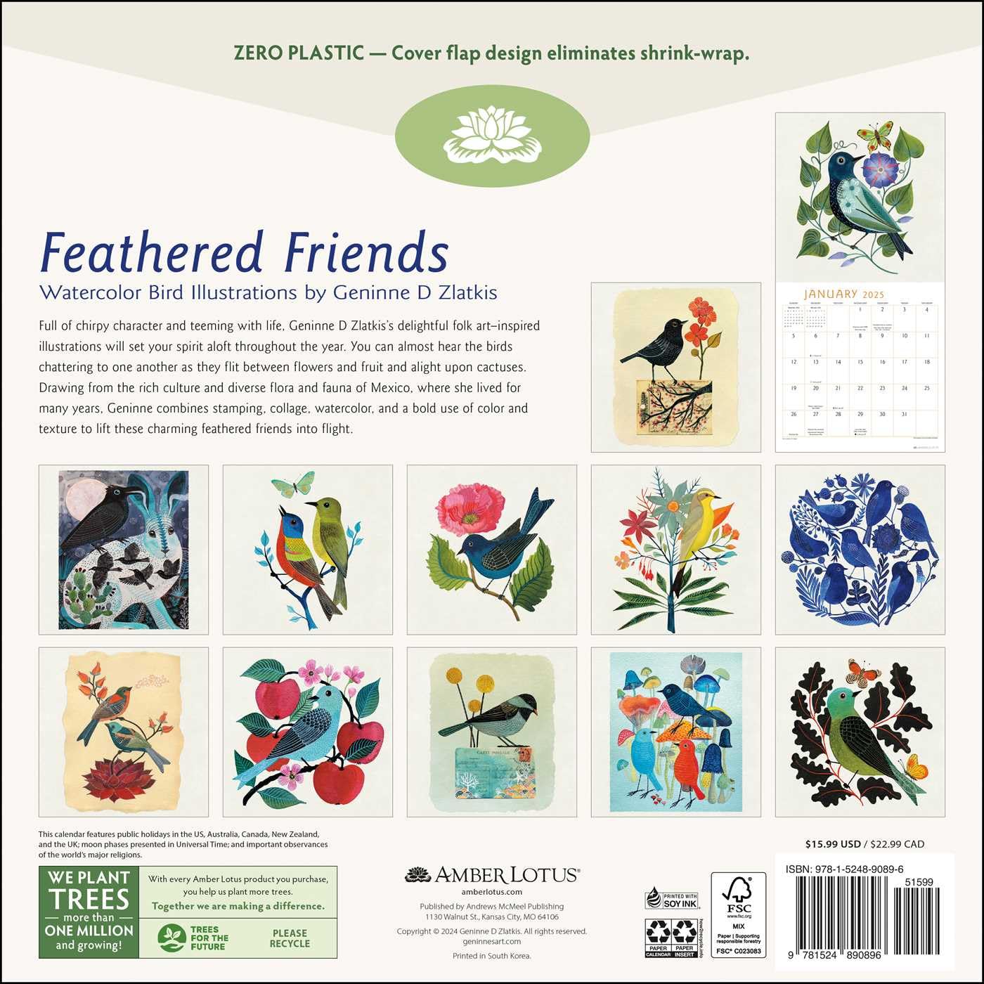 FEATHERED FRIENDS CALENDAR 2025