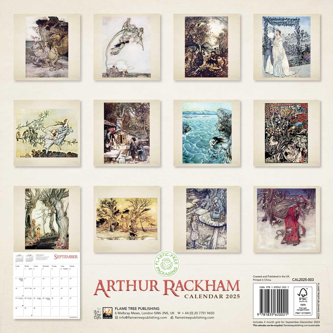 ARTHUR RACKHAM CALENDAR 2025