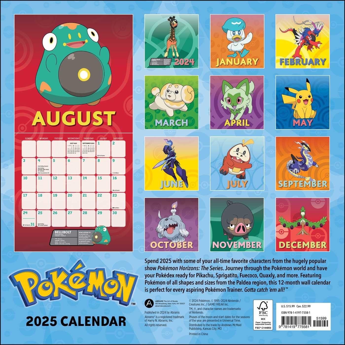 POKEMON CALENDAR 2025