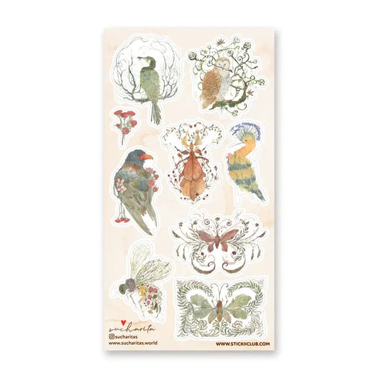 WHIMSICAL WINGED CREATURES STICKER SHEET