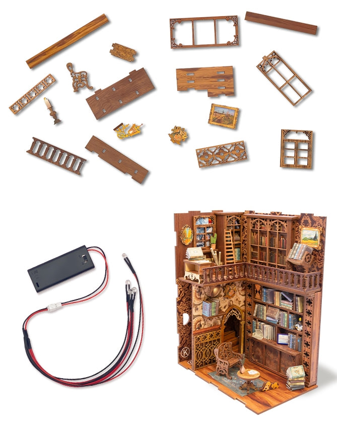 ETERNAL BOOKSTORE 3-D WOODEN MINIATURE BOOK NOOK KIT