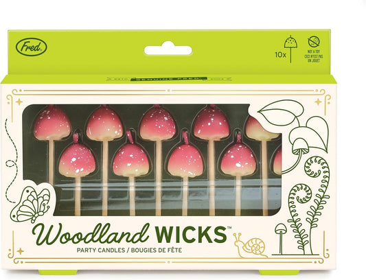 WOODLAND WICKS MUSHROOM SHAPED CAKE CANDLES