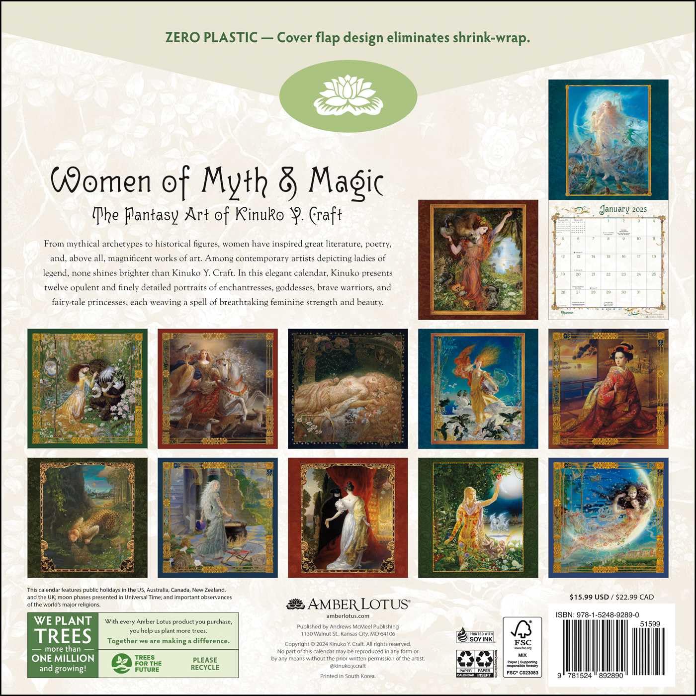 WOMEN OF MYTH & MAGIC: THE ART OF KINUKO Y. CRAFT 2025 CALENDAR