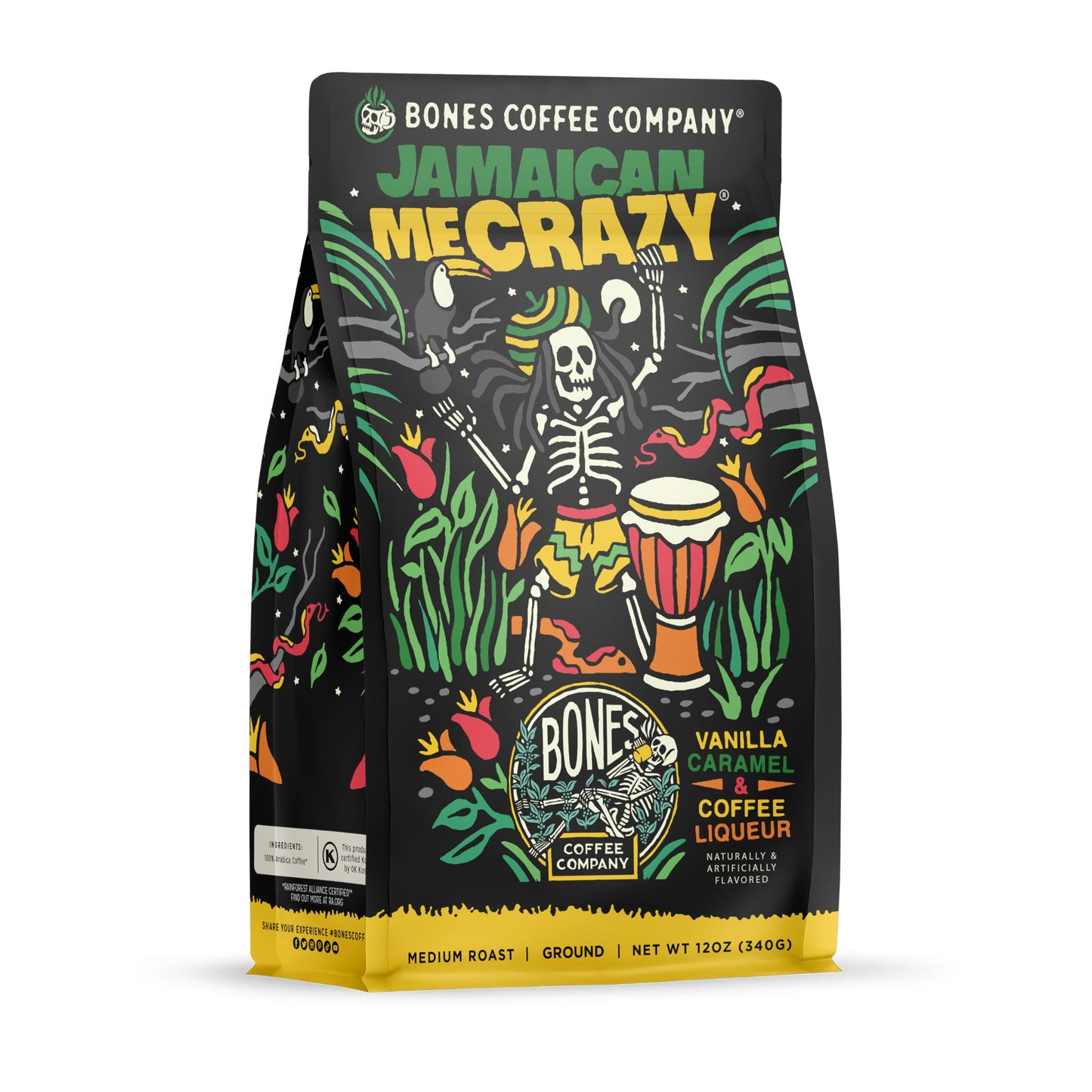 BONES COFFEE JAMAICAN ME CRAZY® 12OZ GROUND COFFEE