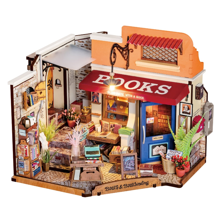 CORNER BOOKSTORE 3-D WOODEN MINIATURE KIT