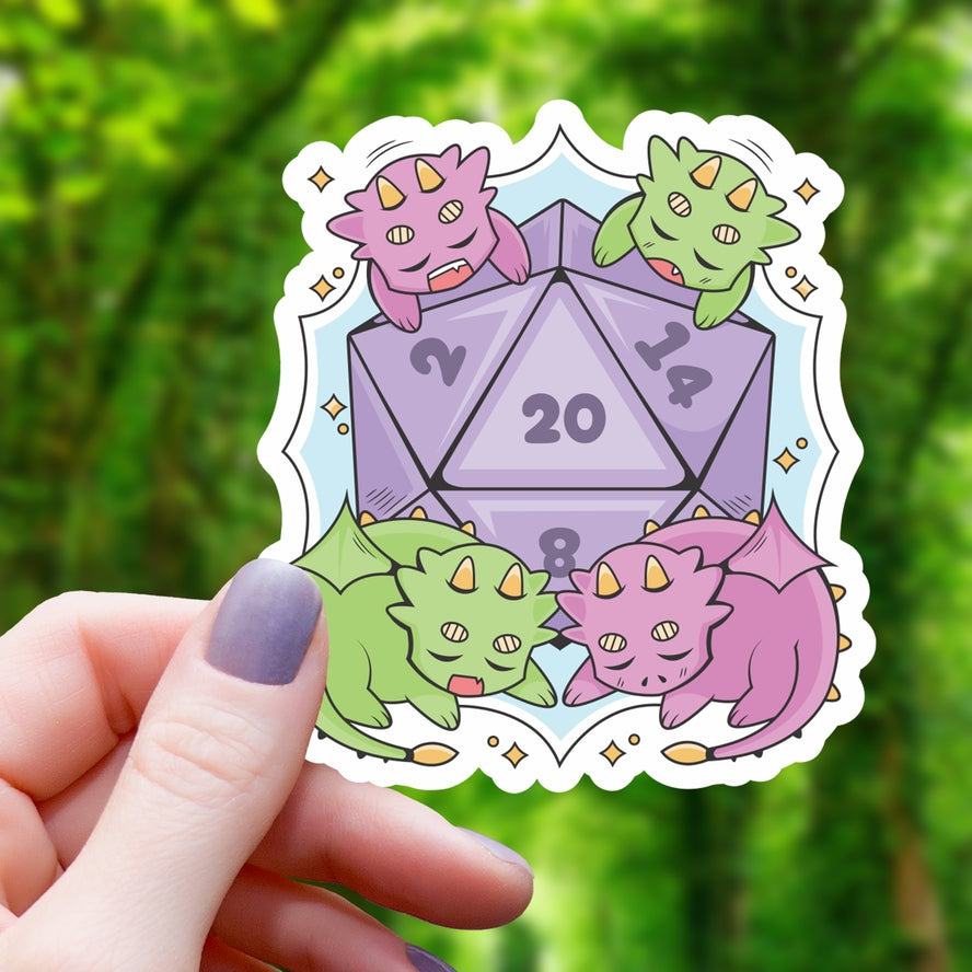 DINOS ON D20 STICKER