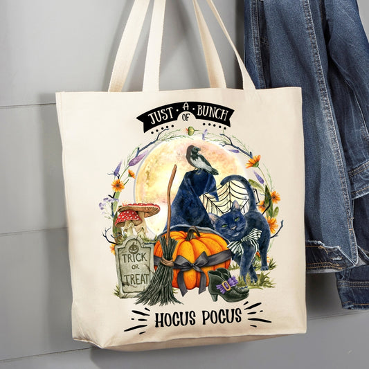 JUST A BUNCH OF HOCUS POCUS HALLOWEEN CANVAS TOTE BAG