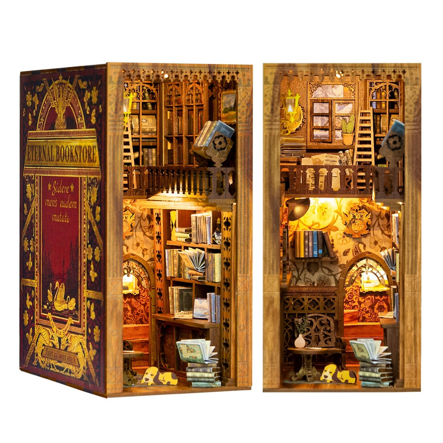 ETERNAL BOOKSTORE 3-D WOODEN MINIATURE BOOK NOOK KIT