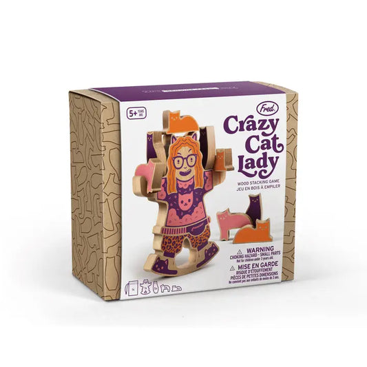 CRAZY CAT LADY WOOD STACKING GAME