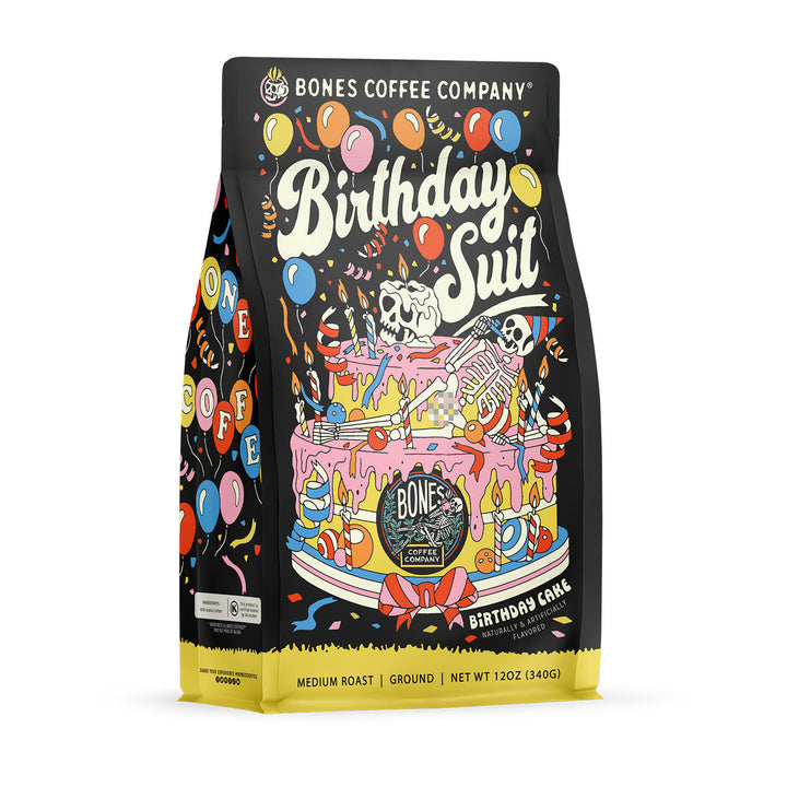 BONES COFFEE BIRTHDAY SUIT 12OZ GROUND COFFEE