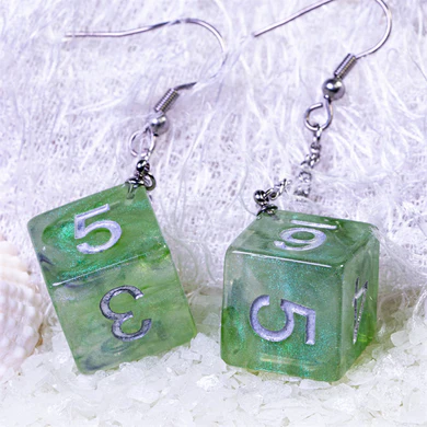 D6 GALAXY EARRINGS GREEN/PURPLE