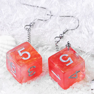 D6 GALAXY EARRINGS RED/ORANGE