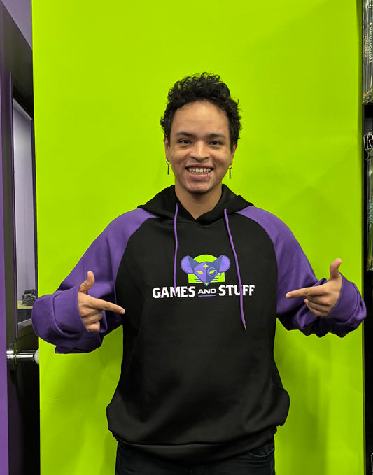 GAMES & STUFF PURPLE SLEEVE HOODIE