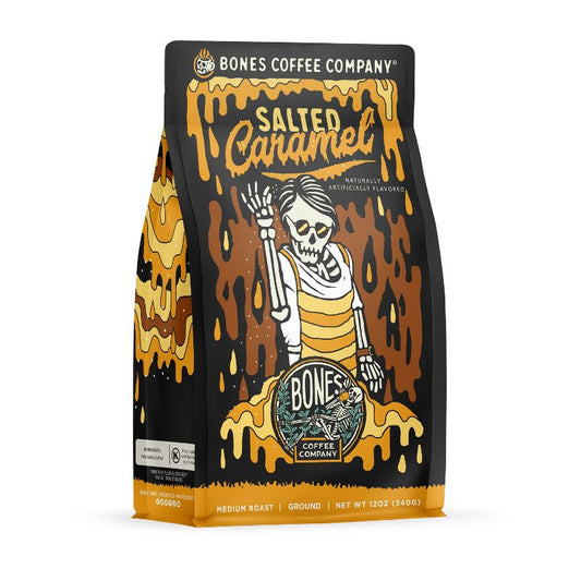 BONES COFFEE SALTED CARAMEL 12OZ GROUND COFFEE