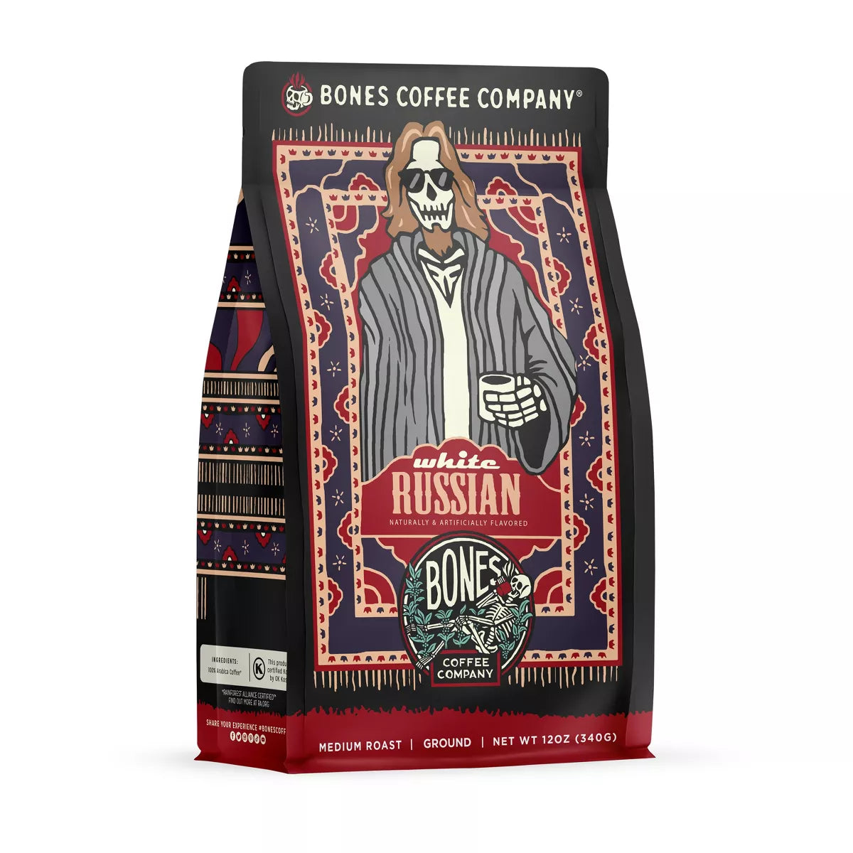 BONES COFFEE WHITE RUSSIAN 12OZ GROUND COFFEE