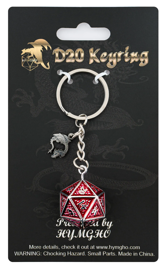 KEYCHAIN D20 BLOOD GUNMETAL