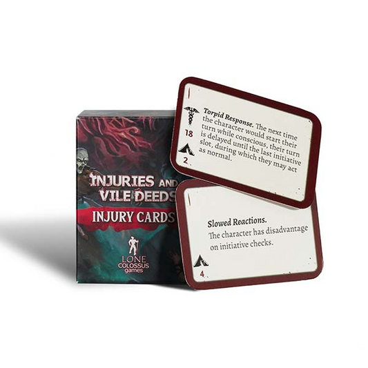 INJURIES AND VILE DEEDS 5e PC INJURY REFERENCE CARDS