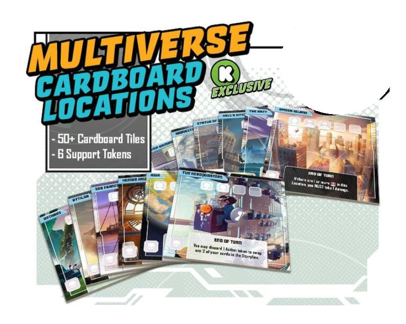 MARVEL UNITED MULTIVERSE CARDBOARD LOCATIONS KICKSTARTER EXCLUSIVE