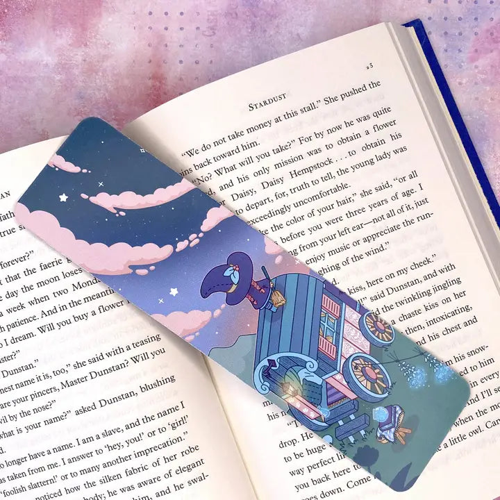 CUTE WITCH CARAVAN BOOKMARK