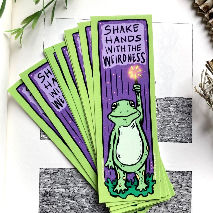 SHAKE HANDS WITH WEIRDNESS FROGMAN BOOKMARK