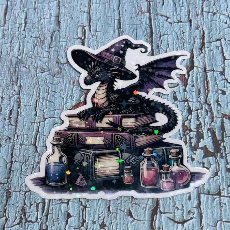 WIZARD DRAGON BOOK STACK STICKER