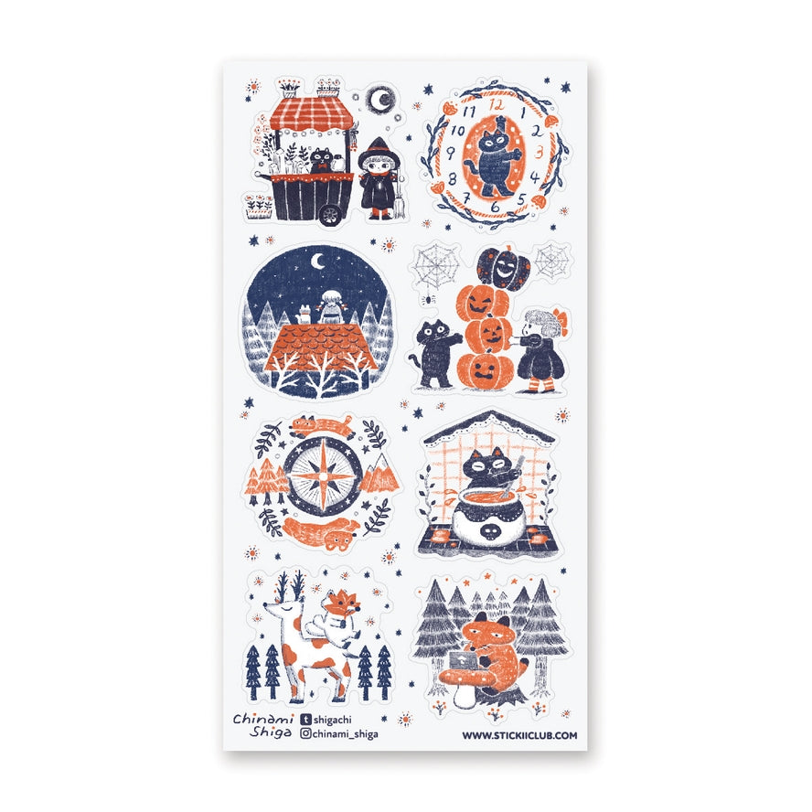 WOODLAND HALLOWEEN STICKER SHEET