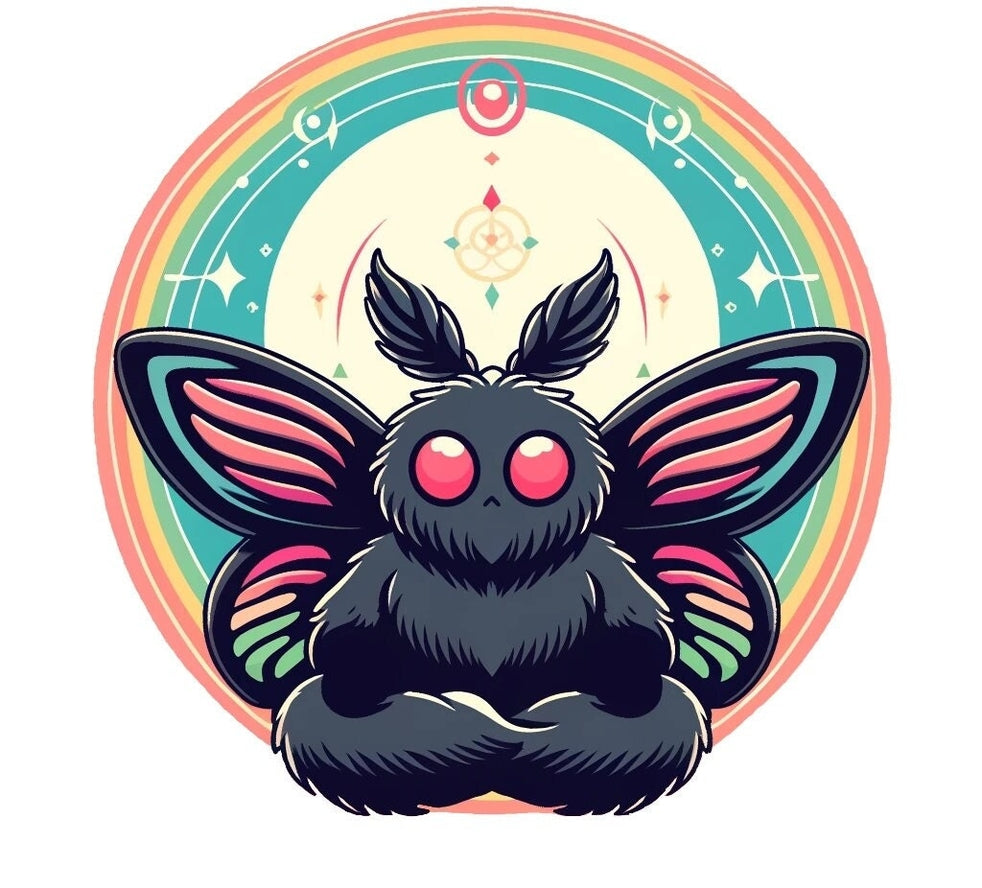 MOTHMAN MEDITATING STICKER