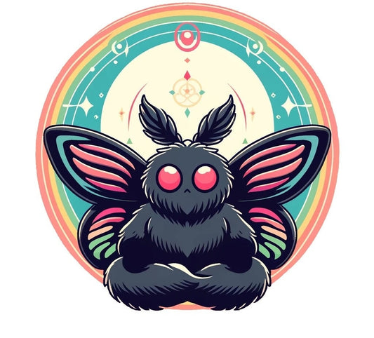 MOTHMAN MEDITATING STICKER