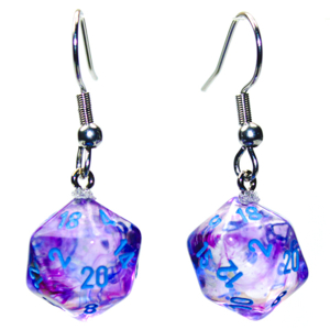 HOOK EARRINGS MINI D20 NEBULA NOCTURNAL