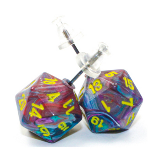 STUD EARRINGS MINI D20 FESTIVE MOSAIC