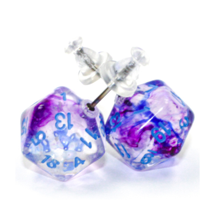 STUD EARRINGS MINI D20 NEBULA NOCTURNAL