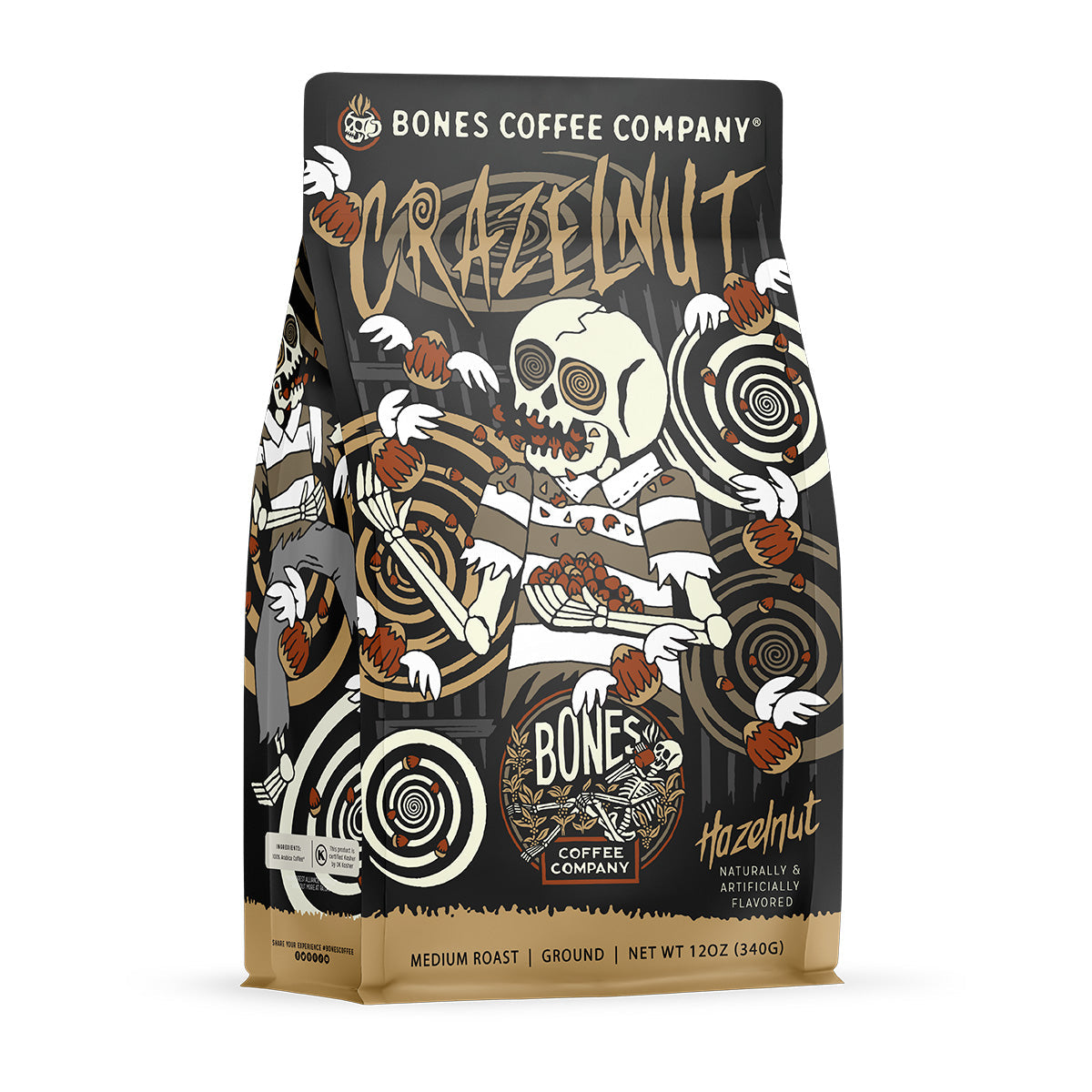 BONES COFFEE CRAZELNUT 12OZ GROUND COFFEE