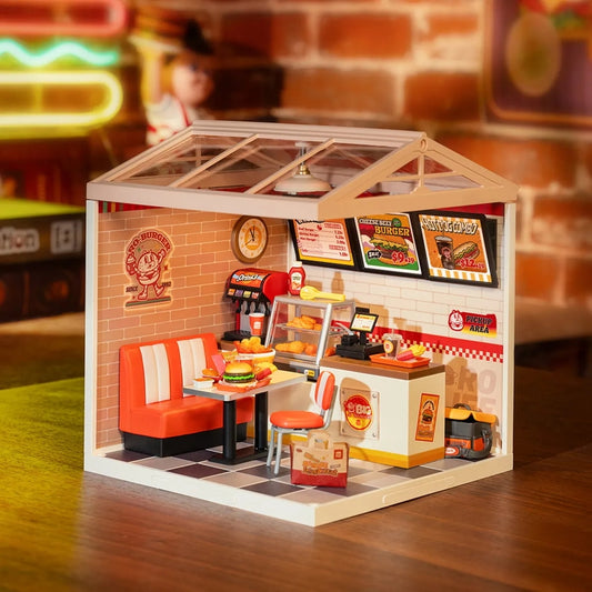 YUM YUM BURGERS 3-D WOODEN MINIATURE KIT