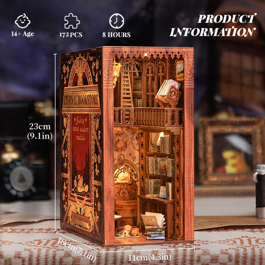 ETERNAL BOOKSTORE 3-D WOODEN MINIATURE BOOK NOOK KIT