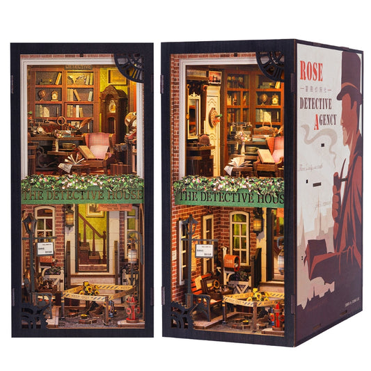 ROSE DECTECTIVE AGENCY 3-D WOODEN MINIATURE BOOK NOOK KIT