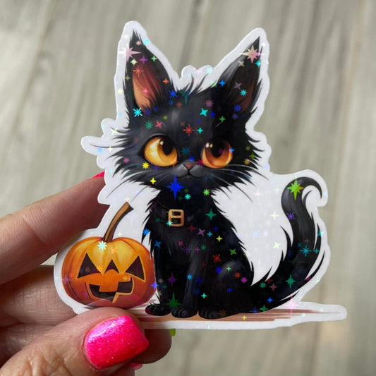 HALLOWEEN CUTE BLACK CAT STICKER